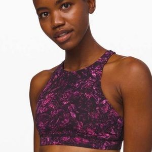 Lululemon Energy High-Neck Bra Size 10 Undercurrent Grapealicious - Style W2BX2S